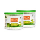 Tulips Biodegradable Cotton Buds Swabs Pack Of 2 - 300 Pieces Each