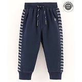 RUFF Knitted Lounge Pant Text Printed - Navy Blue