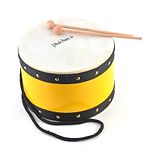 Music People Kids Wooden Hand Drum with pair of Strikers - Yellow