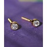 Caratlane Tiny Sparkles Kids' 18 K Diamond Earrings  - Yellow Gold jewellery