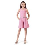 Tiny Girl Sleeveless Pearl Embellished Floral Applique Jumpsuit - Pink