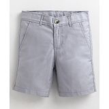 Cherry Crumble By Nitt Hyman Button Closure Solid Rookie Shorts - Grey