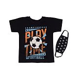 Actuel Half Sleeves Football Placement Printed Tee With Mask - Navy Blue