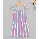 Budding Bees Sleeveless Striped Jumpsuit - Blue