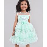 Babyhug Mesh Sleeveless Sequin Frock - Mint