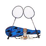 Mega Play MEGAPLAY KARBONN Badminton Racket with MIGHTY Feather Shuttlecock 5 Pieces White Set - Color May Vary