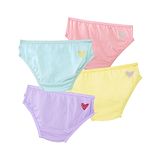 Plan B Pack Of 4 Heart Placement Printed  Underwear - Lavender Peach Mint Green & Lemon Yellow