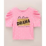 Vitamins 3/4th Sleeves Party Wear Top Foil Printed - Pink