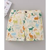 Babyoye 100% Cotton Animal Prited Shorts- Multicolour