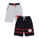 TOONYPORT Pack Of Bottom Striped & Number Placement Printed Shorts - Grey & Black