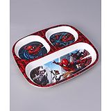 Spider Man Spiderman Themed Sectioned Plate - Red