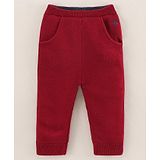 Yellow Apple Fleece and Woolen Full Length Solid Color Lounge Pant - Maroon