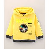 Little Kangaroos Full Sleeves 320 GSM Sweatshirt Mars Printed - Yellow