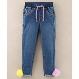 Little Kangaroos Full Length Denim Solid Color Jeans  - Light Blue