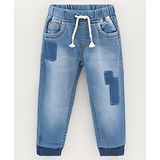 Little Kangaroos Full Length Denim Washed Joggers - Blue