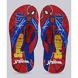 Kidsville Marvels Spider Man & Text Printed Flip Flops - Red