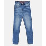 Tales & Stories Light Faded Solid Slim Fit Jeans - Light Blue