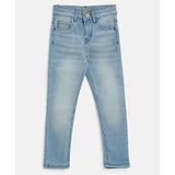 Tales & Stories Light Faded Solid Slim Fit Jeans - Blue