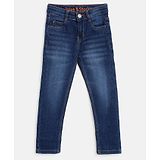 Tales & Stories Slim Fit Mid Rise Solid Jeans - Blue