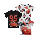 Disney By Wear Your Mind Pack Of 3 Half Sleeves Cars Printed Tees - Black White & Red