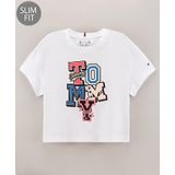 Tommy Hilfiger Half Sleeves Slim Fit T-Shirt Logo Print - White