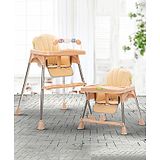 Baybee 3 in 1 Invictus Convertible High Chair for Kids with Adjustable Height and Footrest Baby Toddler Feeding Booster Seat with Tray Safety Belt and Cushion Seat - Beige