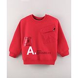 Little Kangaroos Full Sleeves Sweatshirts Text Print - Red