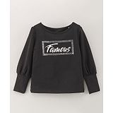 Vitamins Full Sleeves Single Jersey Lycra Knitted Top Text Print - Black