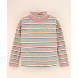 Vitamins Full Sleeves Striped Skivi Top - Grey