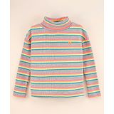 Vitamins Full Sleeves Striped Top - Light Grey M lange