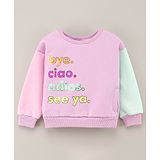 Vitamins Full Sleeves Sweatshirt Text Print - Purple