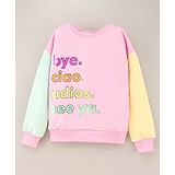 Vitamins Full Sleeves Sweatshirt Text Print - Pink