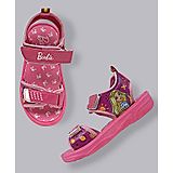 Kidsville Barbie Printed Velcro Closure Sandals - Pink