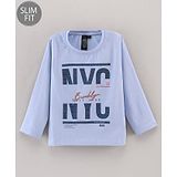 Ruff Full Sleeves T-Shirt Text Print - Sky Blue