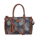 The Clownfish Lorna Printed Handicraft Fabric Handbag - Ash Grey