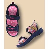 Kidsville Barbie Printed Sandals - Navy Blue & Pink