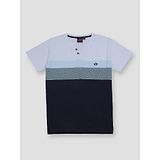 GINI & JONY Gini And Jony Half Sleeves T-Shirt Color Block Print - Blue