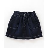 Under Fourteen Only Front Button Detailed Solid Skirt - Navy Blue