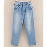 Little Kangaroos Full Length Solid Colour Denim Jeans - Light Blue