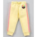 Vitamins Full Length Fleece Lounge Pant Text Print - Yellow