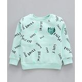 Vitamins Full Sleeves Brushed Fleece Sweatshirts Text Printed - Blue