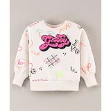 Vitamins Full Sleeves Sweatshirt Text Printed - Off White