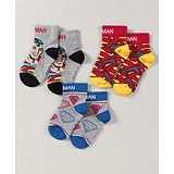 Bonjour Ankle Length Superman Design Socks Pack of 3 - Multicolour