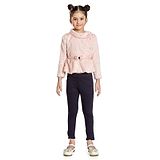 Peppermint Full Sleeves Sequin & Stone Embellished Peplum Top With Coordinating Curved Hem Jeggings - Pink