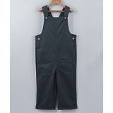 Beebay 100% Cotton Sleeveless Pocket Detail Solid Dungarees - Bottle Green