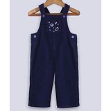 Beebay 100% Cotton Corduroy Space Embroidered Dungaree - Navy Blue