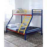 Royal Interiors Mia Twin Bunk Bed - Yellow Red Blue