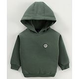 Little Kangaroos Full Sleeves Hooded Sweatshirt Solid - Green