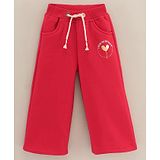 Little Kangaroos Full Length Fleece Trouser Solid Color - Red