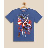 Kidsville Half Sleeves Marvel Captain America Printed Tee - Blue